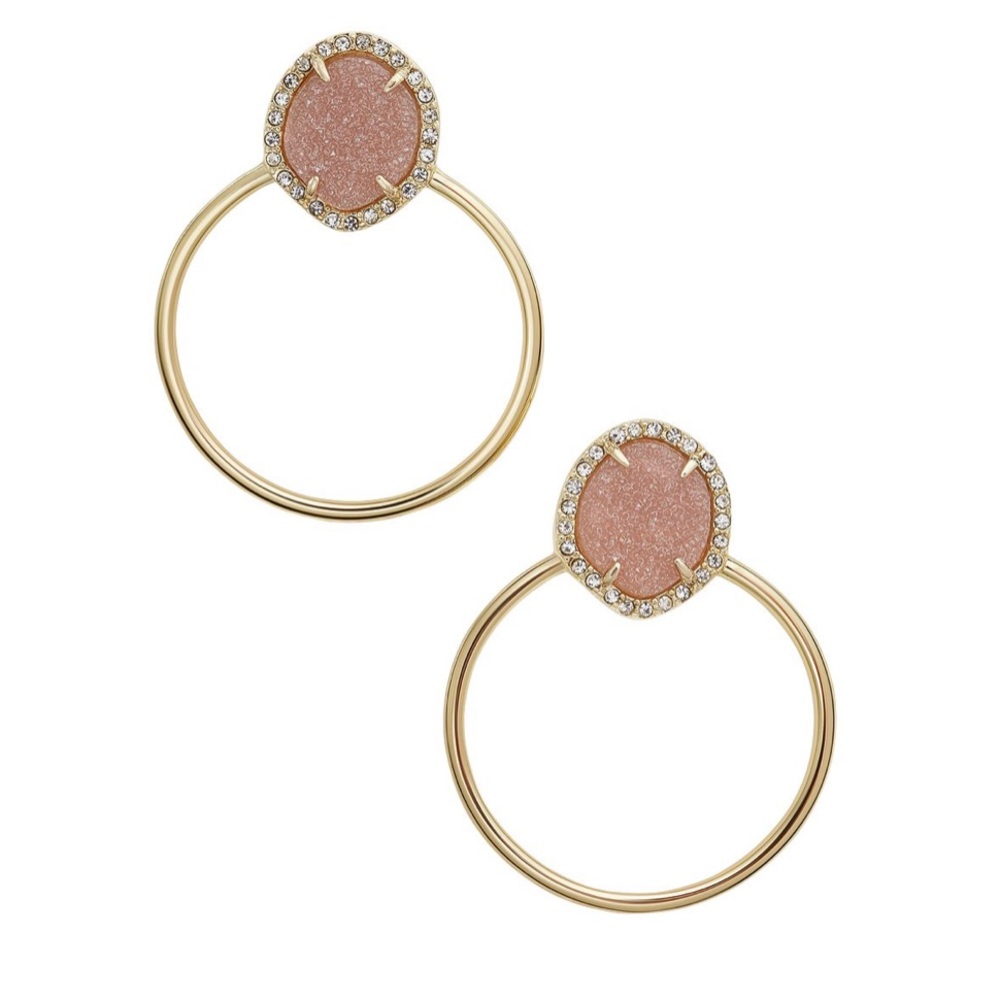 BaubleBar Lutana Druzy Hoop Earrings NWT